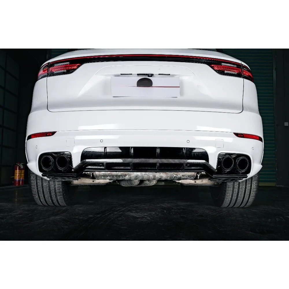 New TKT Style Carbon Fiber Rear Lip Trim for Cayenne 9Y0.1 SD Models